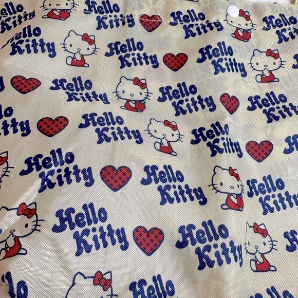 Vintage Sanrio - Hello Kitty Tote Bag Hearts Cream Pattern - Medium Snap Close - Picture 2 of 9